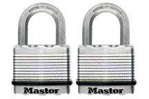 Master Lock Excell Laminated Steel 50mm Padlock - 25mm Shackle - Keyed Alike x 2
