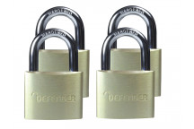 DEFENDER Aluminium Padlock Quad Pack 40mm