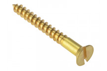 ForgeFix Wood Screw Slotted CSK Solid Brass 2.1/2in x 12 Box 100