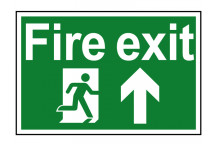 Scan Fire Exit Running Man Arrow Up - PVC 300 x 200mm