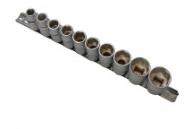 BlueSpot Tools Sockets On Rail Set of 10 Metric 1/2in Drive