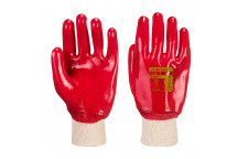 A400 PVC Knitwrist Red Large
