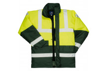 S466 Hi-Vis Contrast Traffic Jacket Yellow/Green Large