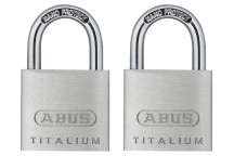 ABUS Mechanical 64TI/30mm TITALIUM Padlock Carded Twin Pack