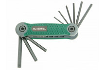 Faithfull Folding Hexagon Key Set of 9 Imperial (5/64 - 1/4in)