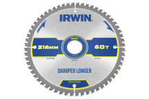 IRWIN Construction Mitre Circular Saw Blade 216 x 30mm x 60T ATB/Neg