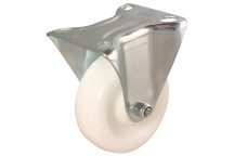 100MM FIXED CASTOR PLATE FTG - WHITE