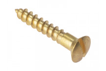 ForgeFix Wood Screw Slotted Raised Head ST Solid Brass 1in x 8 Box 200