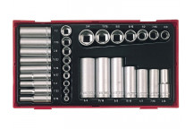 Teng TTAF32 Regular/Deep Socket Set, 32 Piece - 1/4 & 3/8in Drive