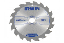 IRWIN Construction Circular Saw Blade 160 x 20mm x 18T ATB