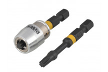 DEWALT Impact Torsion Bits TX25 x 50mm (x2) and Magnetic Screwlock Sleeve