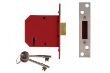 UNION 2101 5 Lever Mortice Deadlock Satin Brass Finish 65mm 2.5in Box