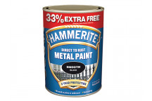 Hammerite Direct to Rust Smooth Finish Metal Paint Black 750ml + 33%