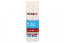 PlastiKote Trade One Coat Spray Tile Paint Gloss White 400ml