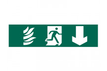 Scan Running Man Arrow Down - PVC 200 x 50mm