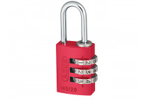 ABUS Mechanical 145/20 20mm Aluminium Combination Padlock Red 46569