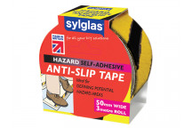 Sylglas Anti-Slip Tape 50mm x 3m Black & Yellow Hazard