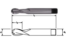 Ball Nose Slot Drills - Long Series 2 Flute - Screwed Shank Metric 16