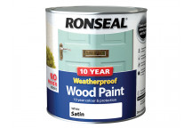 Ronseal 10 Year Weatherproof Wood Paint White Satin 2.5 litre