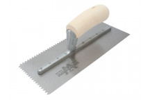 Marshalltown M701S Notched Trowel V 3/16in Wooden Handle 11 x 4.1/2in