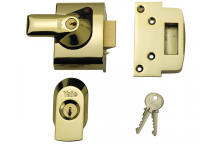 BS2 Nightlatch British Standard Lock 40mm Backset Brasslux Finish Visi