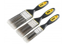 Stanley Tools DYNAGRIP Synthetic Brush Pack Set of 3 25 38 & 50mm
