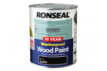 Ronseal 10 Year Weatherproof Wood Paint Black Satin 750ml