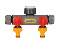 Hozelock 2-Way Tap Connector 1/2 - 1in BSP