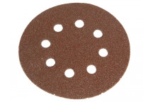 Faithfull Hook & Loop Sanding Disc DID3 Holed 125mm x 80G (Pack 5)