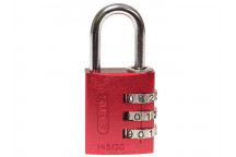 ABUS Mechanical 145/30 30mm Aluminium Combination Padlock Red 46578