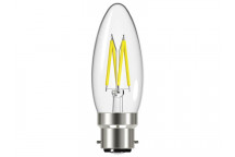 Energizer LED BC (B22) Candle Filament Non-Dimmable Bulb, Warm White 470 lm 4W