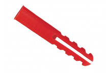 Rawlplug Red Plastic Plugs Screw Size No.6-12 (10 x Card 100)