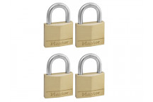 Master Lock Solid Brass 40mm Padlock 4-Pin - Keyed Alike x 4
