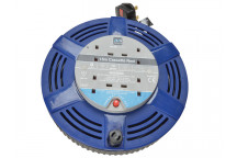 Masterplug Cassette Cable Reel 240V 10A 4-Socket Thermal Cut-Out Blue 15m