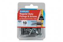 Plasplugs Regular-Duty Fixings & Screws Pack of 10