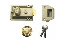 Yale Locks P77 Traditional Nightlatch 60mm Backset Nickel Brass Finish Box