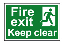 Scan Fire Exit Keep Clear - PVC 300 x 200mm