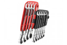 Facom 467BF.JP10PB Ratchet Combination Flexi Wrench Set, 10 Piece