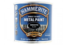 Hammerite Direct to Rust Smooth Finish Metal Paint Black 250ml
