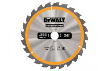 DEWALT Stationary Construction Circular Saw Blade 250 x 30mm x 24T