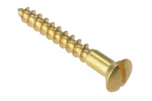 ForgeFix Wood Screw Slotted Raised Head ST Solid Brass 1.1/2in x 8 Box 200