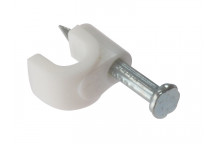 ForgeFix Cable Clip Round White 6-7mm Box 100