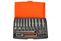 Bahco SL25L Socket Set of 37 Metric 1/4in Deep Drive