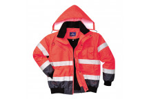 C465 Hi-Vis Contrast Bomber Jacket Red/Navy Large