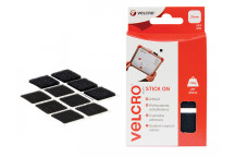 VELCRO Brand VELCRO Brand Stick On Squares 25mm Black (Pack 24)