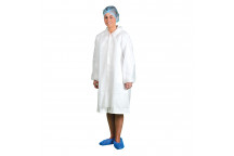 D118 Disposable Visitors Coat PP White Medium