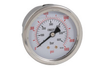 1/4\"BSPT 0-40B 63MM BK GLY GAUG 0-600PSI