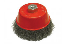 Faithfull Wire Cup Brush 125mm M14x2, 0.3mm Steel Wire