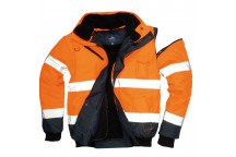 C465 Hi-Vis Contrast Bomber Jacket Orange/Navy 4XL