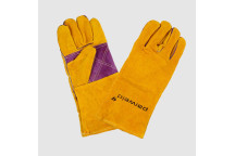 P3821 Gold/Purple Leather Welders Gauntlet